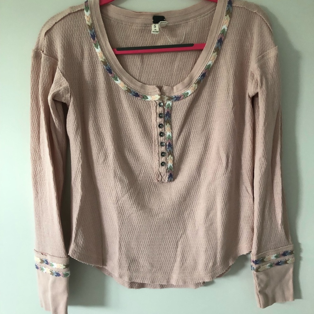 Pink Free People long sleeve